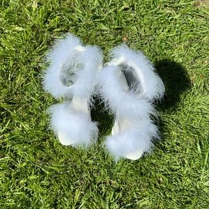 Shuzumiao 190 Sexy White Feathers Platform Stilletto High HeelSize EU 38 or 7.5